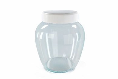 Słoik na produkty sypkie szklany "Avena Drop" 0,72 L, śnieżnobiały